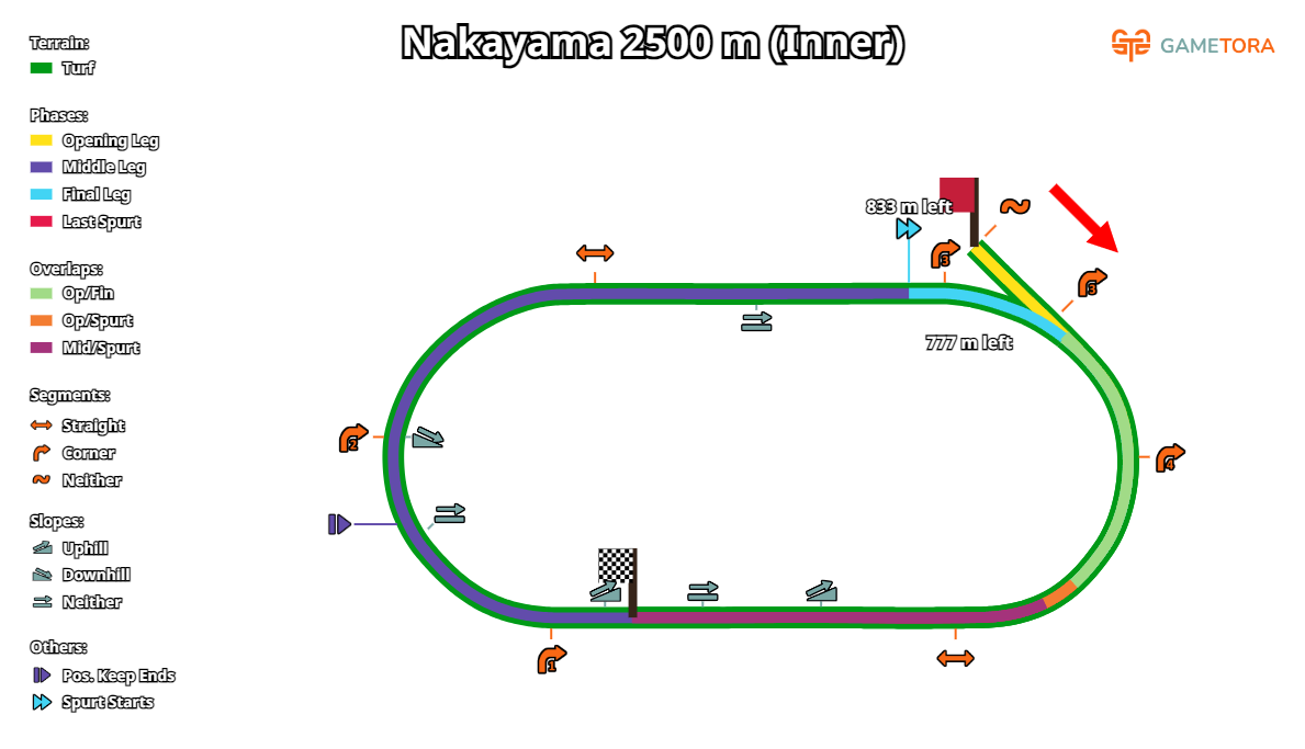 Visualisation de la course complète, comme affiché sur Gametora.com