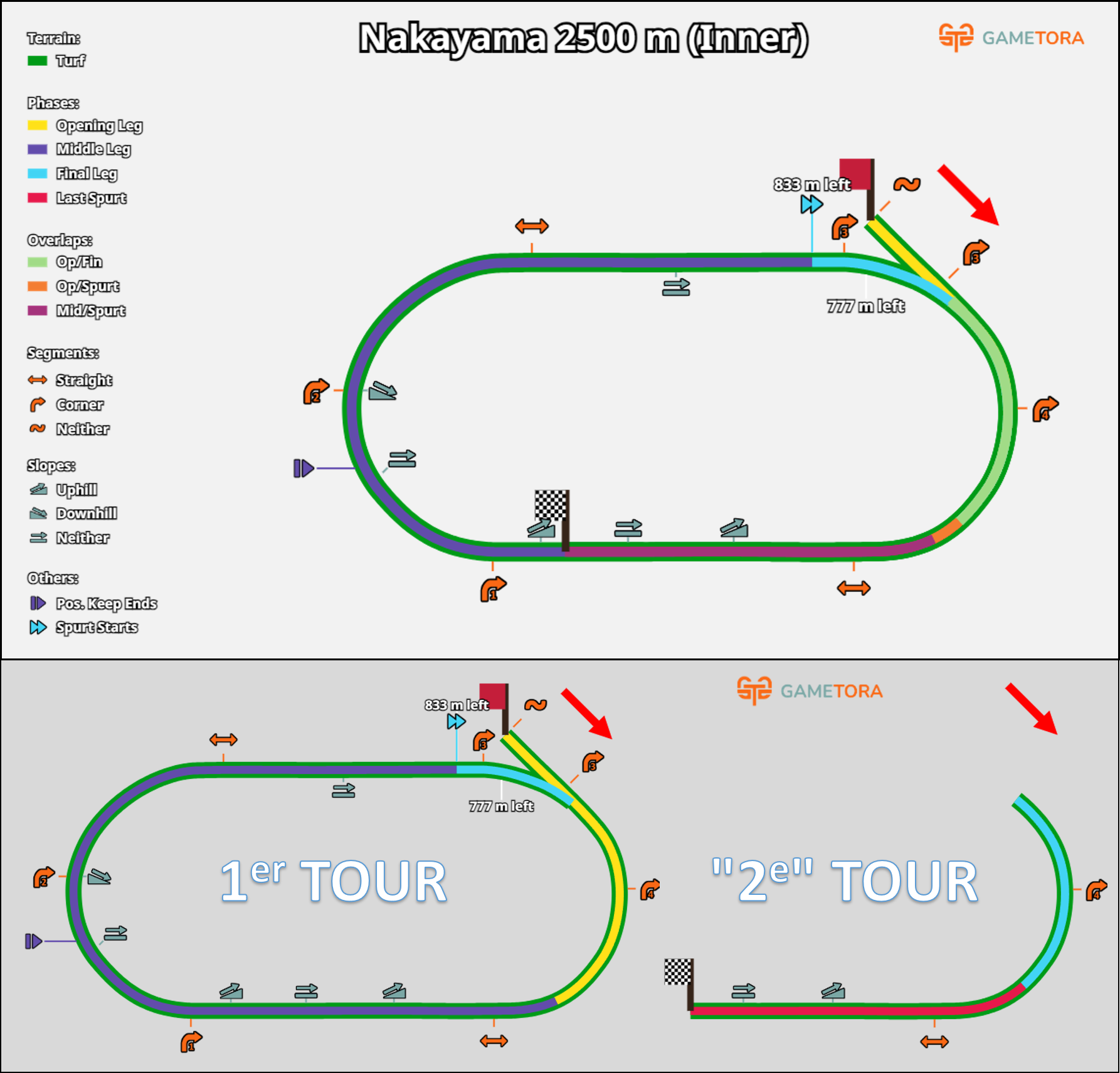 Visualisation de la course Nakayama 2500m, selon Gametora