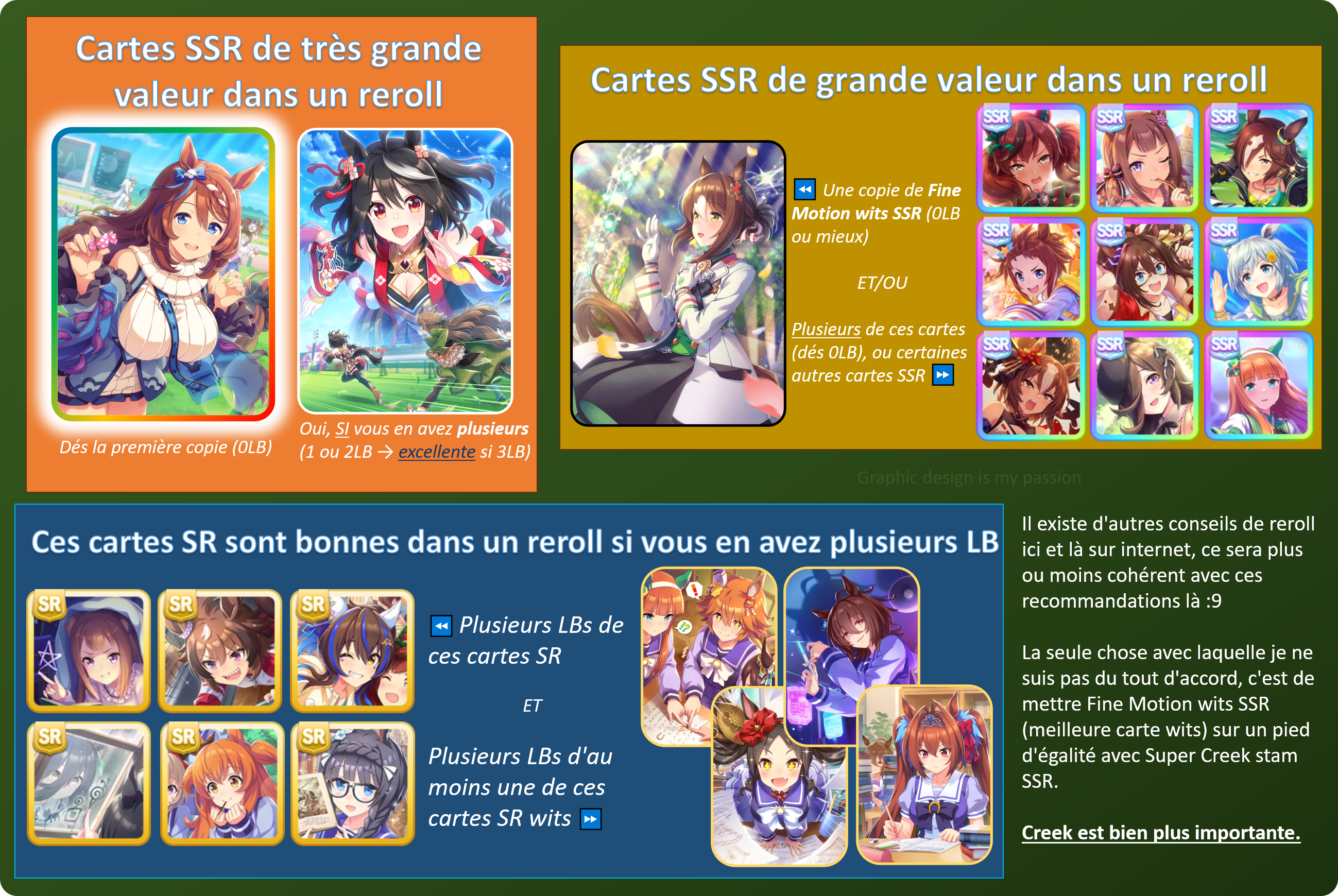 Recommandation visuelle de cartes à surveiller pour les reroll, correspondant à la liste de cartes ci